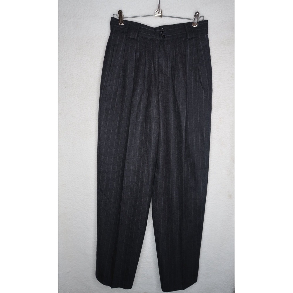 Vintage Women's Giorgio Sant Angelo Plaid Wool Pants Trousers 8 80's Pleated EUC
